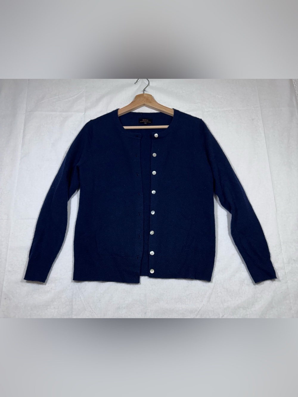 Quince Mongolian Cashmere Cardigan Sweater Size Small S Navy Blue Women Classic